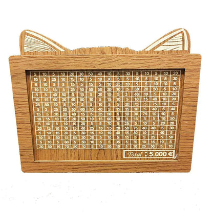 Wooden Piggy Bank with Cat Ears